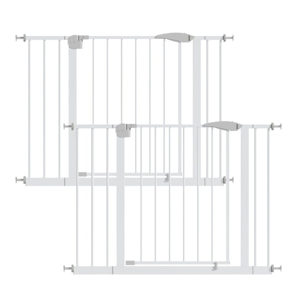 English Elm 2 Pack Steel Pressure Mounted Baby Gates Walk Through Door for Stairs and Doorways W808P489730