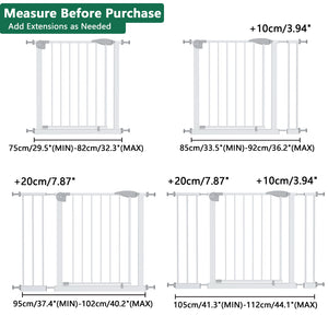 English Elm 2 Pack Steel Pressure Mounted Baby Gates Walk Through Door for Stairs and Doorways W808P489730