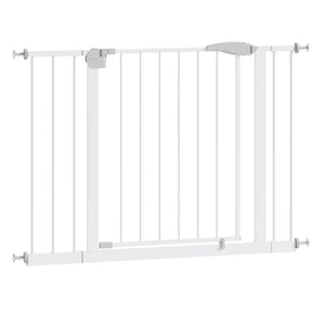 English Elm 2 Pack Steel Pressure Mounted Baby Gates Walk Through Door for Stairs and Doorways W808P489730