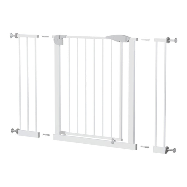 English Elm 2 Pack Steel Pressure Mounted Baby Gates Walk Through Door for Stairs and Doorways W808P489730