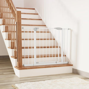 English Elm 2 Pack Steel Pressure Mounted Baby Gates Walk Through Door for Stairs and Doorways W808P489730