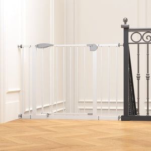 English Elm 2 Pack Steel Pressure Mounted Baby Gates Walk Through Door for Stairs and Doorways W808P489730