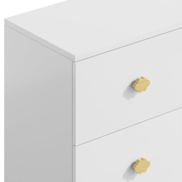 English Elm Kids Three Drawer Dresser with Cloud Handles Pine Legs White Nursery Storage W808P496569