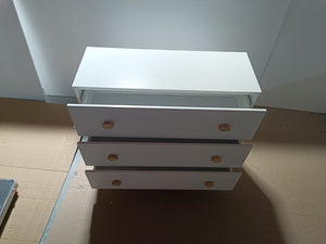 English Elm Kids Three Drawer Dresser with Cloud Handles Pine Legs White Nursery Storage W808P496569