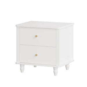 English Elm Modern 2 Drawer Mdf Nightstand with Round Knobs for Bedroom Kids or Guest Room W808P496572