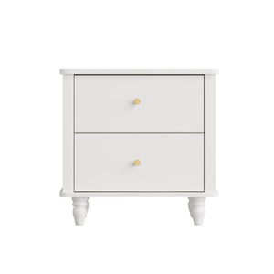 English Elm Modern 2 Drawer Mdf Nightstand with Round Knobs for Bedroom Kids or Guest Room W808P496572