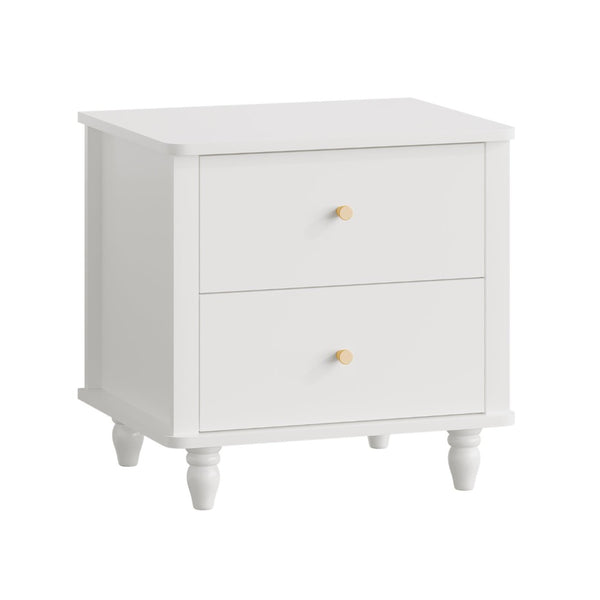 English Elm Modern 2 Drawer Mdf Nightstand with Round Knobs for Bedroom Kids or Guest Room W808P496572
