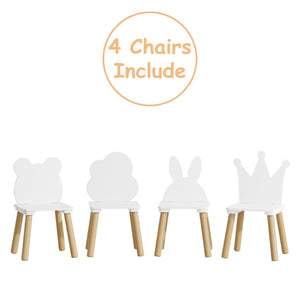 English Elm Big Kids Wooden Activity Table Set with Four Chairs for Playroom Learning Space W808P510384