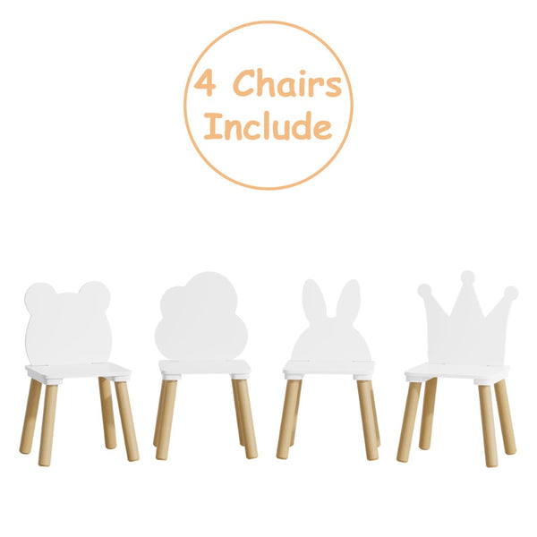 English Elm Big Kids Wooden Activity Table Set with Four Chairs for Playroom Learning Space W808P510384