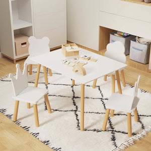 English Elm Big Kids Wooden Activity Table Set with Four Chairs for Playroom Learning Space W808P510384