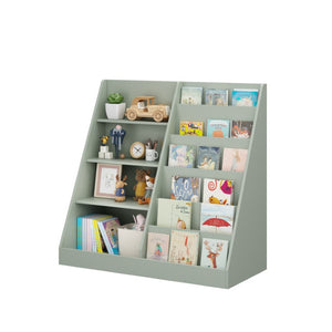 English Elm Kids Four Tier Wooden Bookcase with Open Shelving and Toy Bin for Nursery Playroom W808P541291