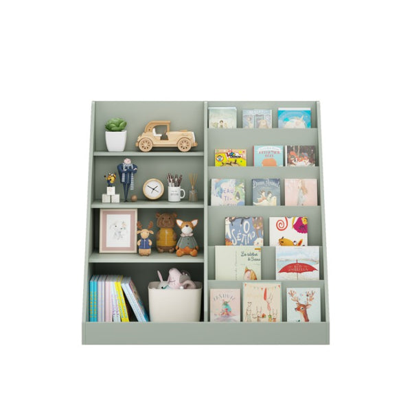 English Elm Kids Four Tier Wooden Bookcase with Open Shelving and Toy Bin for Nursery Playroom W808P541291
