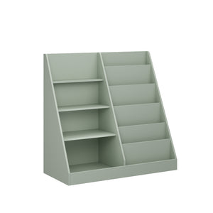English Elm Kids Four Tier Wooden Bookcase with Open Shelving and Toy Bin for Nursery Playroom W808P541291