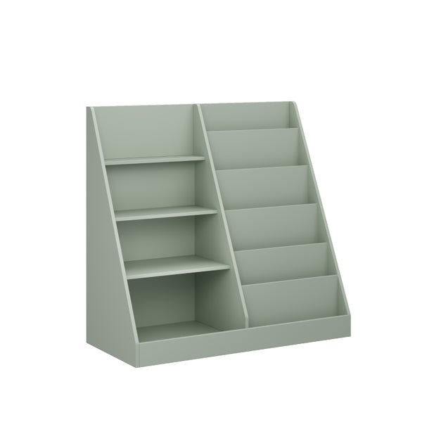 English Elm Kids Four Tier Wooden Bookcase with Open Shelving and Toy Bin for Nursery Playroom W808P541291