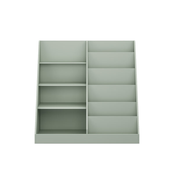 English Elm Kids Four Tier Wooden Bookcase with Open Shelving and Toy Bin for Nursery Playroom W808P541291