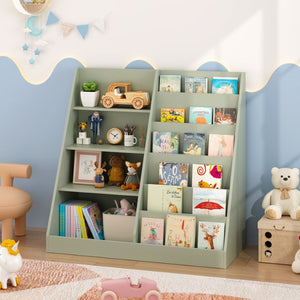 English Elm Kids Four Tier Wooden Bookcase with Open Shelving and Toy Bin for Nursery Playroom W808P541291