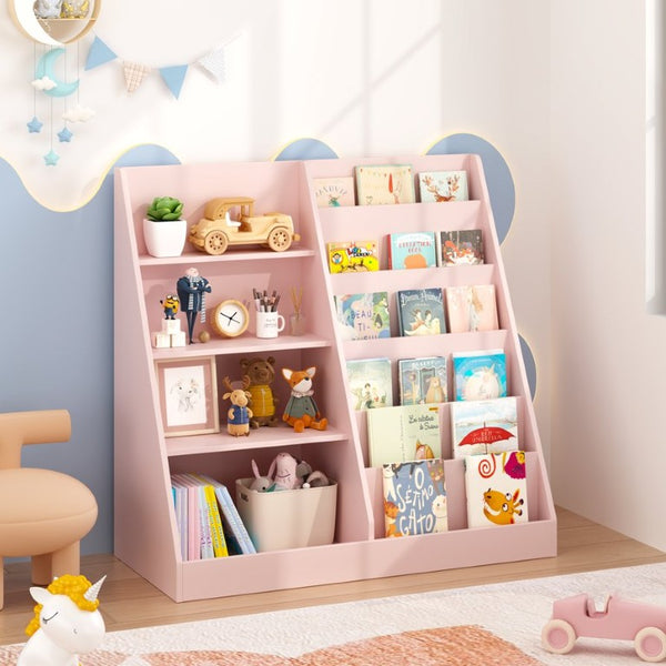 English Elm Kids Four Tier Wooden Bookcase with Toy Bin for Nursery Playroom Organization W808P542145