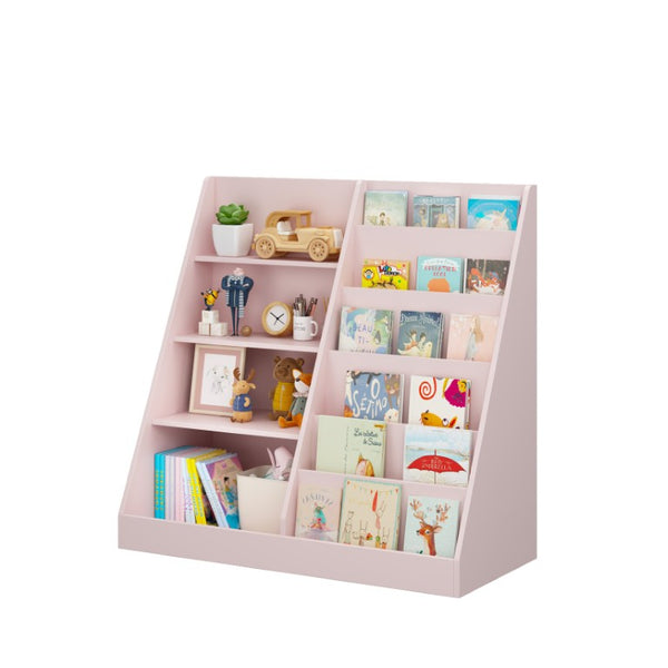 English Elm Kids Four Tier Wooden Bookcase with Toy Bin for Nursery Playroom Organization W808P542145