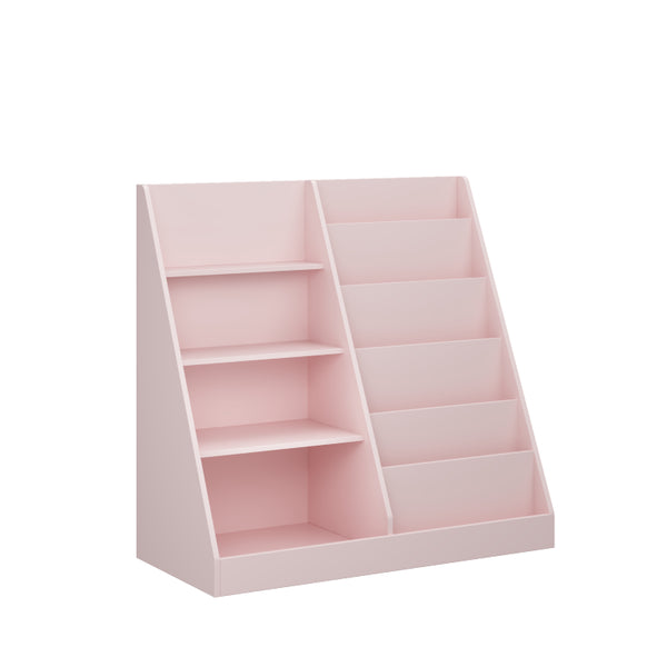 English Elm Kids Four Tier Wooden Bookcase with Toy Bin for Nursery Playroom Organization W808P542145