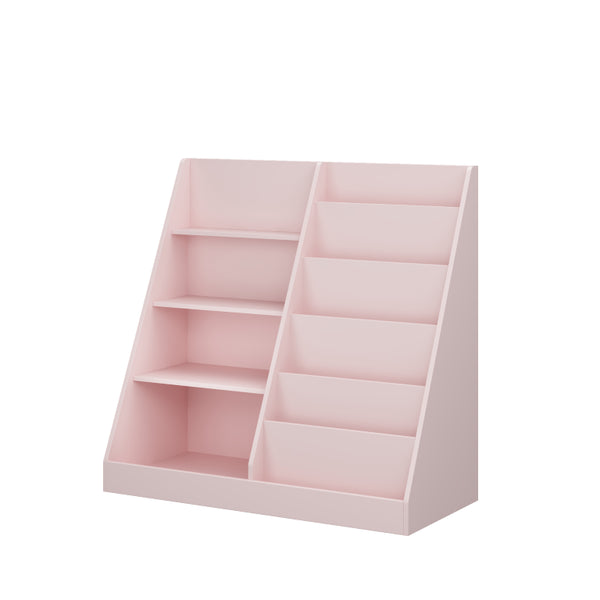 English Elm Kids Four Tier Wooden Bookcase with Toy Bin for Nursery Playroom Organization W808P542145