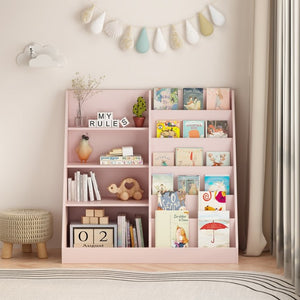 English Elm Kids Four Tier Wooden Bookcase with Toy Bin for Nursery Playroom Organization W808P542145
