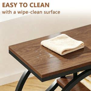 English Elm 4-Tier Industrial Accent Table Geometric Steel Frame Vertical Shelf for Bedroom or Living Room W808P553151