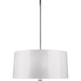 Robert Abbey Penelope Pendant Polished Nickel White Ceramik Parchment Shade With Silver Mylar Lining