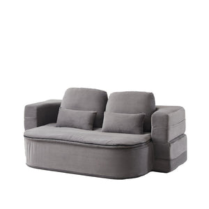 English Elm Xy2371-gy-2 Chenille Convertible Sofa Bed with Foam Core Four Pillows Included W834P375152