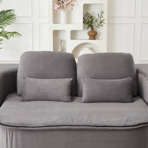 English Elm Xy2371-gy-2 Chenille Convertible Sofa Bed with Foam Core Four Pillows Included W834P375152
