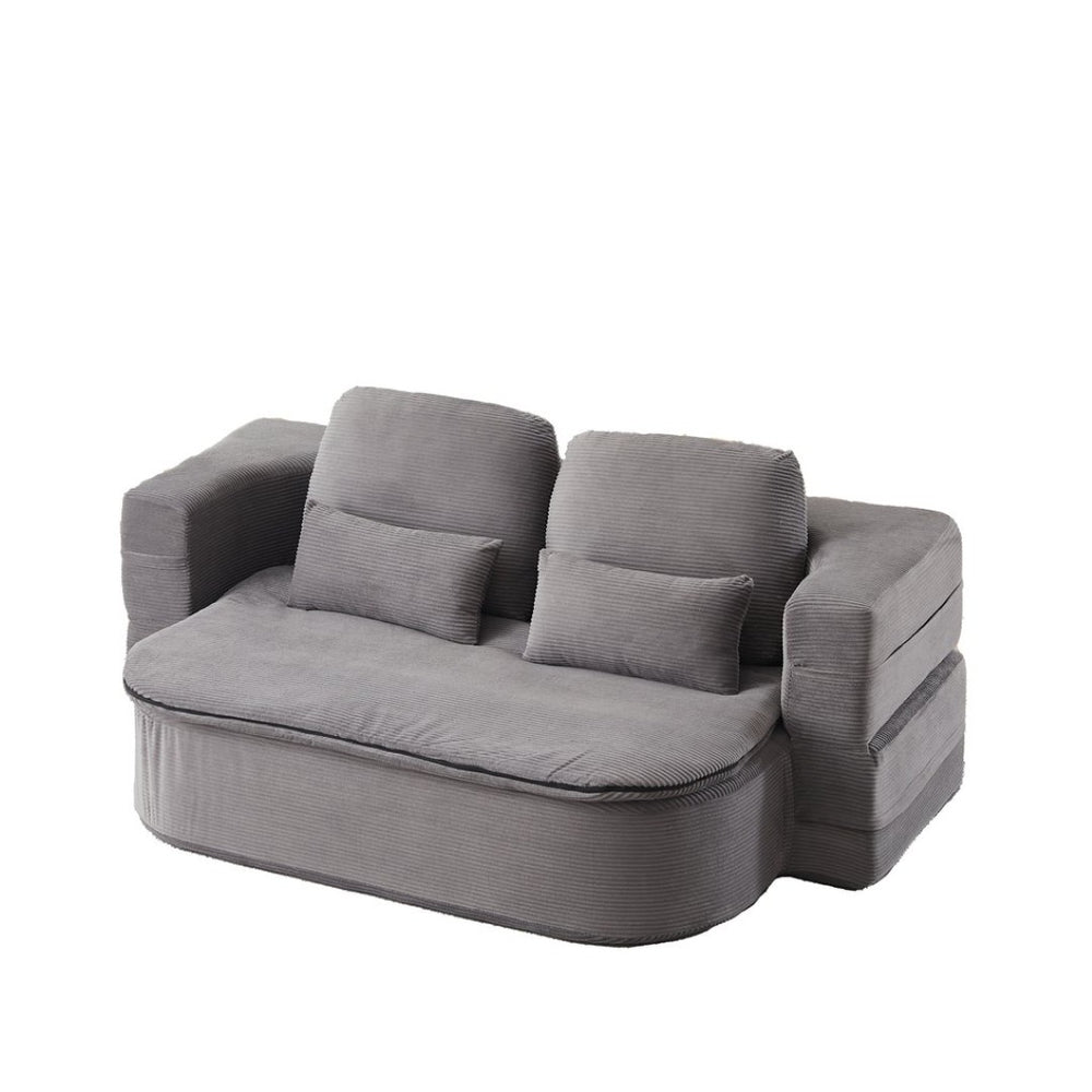 English Elm Xy2371-gy-2 Chenille Convertible Sofa Bed with Foam Core Four Pillows Included W834P375152