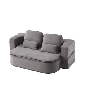 English Elm Xy2371-gy-2 Chenille Convertible Sofa Bed with Foam Core Four Pillows Included W834P375152