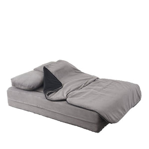 English Elm Xy2371-gy-2 Chenille Convertible Sofa Bed with Foam Core Four Pillows Included W834P375152