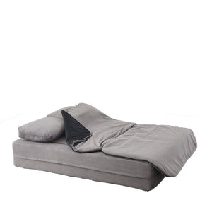 English Elm Xy2371-gy-2 Chenille Convertible Sofa Bed with Foam Core Four Pillows Included W834P375152