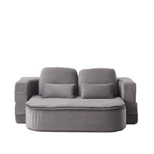 English Elm Xy2371-gy-2 Chenille Convertible Sofa Bed with Foam Core Four Pillows Included W834P375152