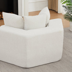 English Elm 54-inch Hexagonal Chenille Modular Lounge Chair with Spring Coil Fill for Any Room Beige W834P491344