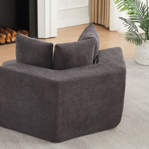 English Elm 54-inch Hexagonal Chenille Modular Lounge Chair with Spring Coil Fill for Any Room Grey W834P491345