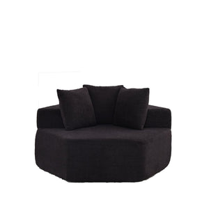 English Elm 54-inch Hexagonal Chenille Modular Lounge Chair with Spring Coil Fill for Any Room Black W834P491346