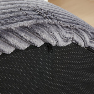 English Elm 43-inch Corduroy Round Lounge Chair Wraparound Armrest Spring Cushion for Bedroom Grey W834P491347