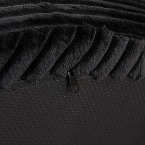 English Elm 43-inch Corduroy Round Lounge Chair Wraparound Armrest Spring Cushion for Bedroom Black W834P491348