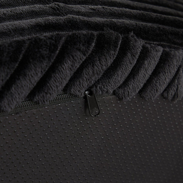 English Elm 43-inch Corduroy Round Lounge Chair Wraparound Armrest Spring Cushion for Bedroom Black W834P491348