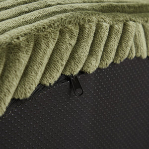 English Elm 43-inch Corduroy Round Lounge Chair Wraparound Armrest Spring Cushion for Bedroom Green W834P491349
