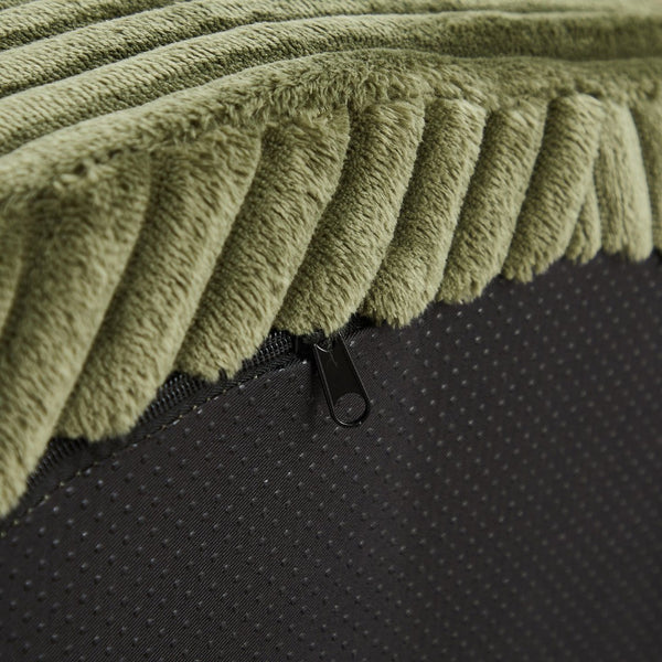 English Elm 43-inch Corduroy Round Lounge Chair Wraparound Armrest Spring Cushion for Bedroom Green W834P491349
