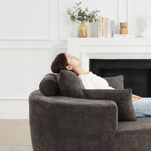 English Elm 55'l Chenille Sleeper Lounge Chair Fluffy Spring Fill No Assembly Bedroom Ready W834P497330