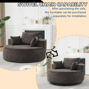 English Elm 55'l Chenille Sleeper Lounge Chair Fluffy Spring Fill No Assembly Bedroom Ready W834P497330