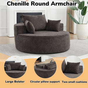 English Elm 55'l Chenille Sleeper Lounge Chair Fluffy Spring Fill No Assembly Bedroom Ready W834P497330