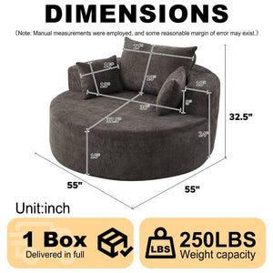 English Elm 55'l Chenille Sleeper Lounge Chair Fluffy Spring Fill No Assembly Bedroom Ready W834P497330
