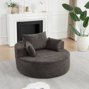 English Elm 55'l Chenille Sleeper Lounge Chair Fluffy Spring Fill No Assembly Bedroom Ready W834P497330