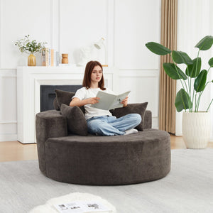 English Elm 55'l Chenille Sleeper Lounge Chair Fluffy Spring Fill No Assembly Bedroom Ready W834P497330