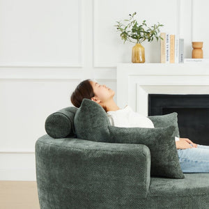English Elm 55'L Chenille Sleeper Chair No Assembly Plush Spring Seat for Bedroom or Lounge W834P497332