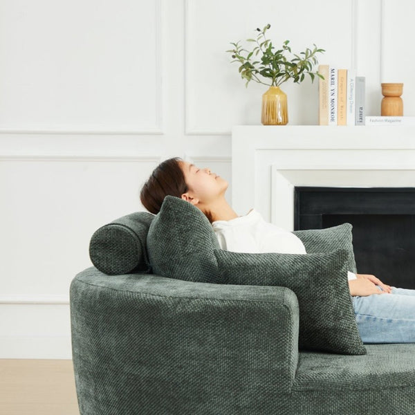 English Elm 55'L Chenille Sleeper Chair No Assembly Plush Spring Seat for Bedroom or Lounge W834P497332